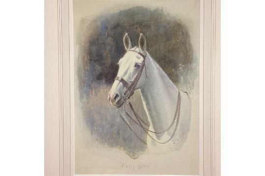 Charles Edward Steward, pair of watercolours, portraits of horses, Mare and foal "Wild Thyme" and " - Image 18 of 26