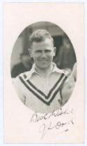 James Simpson ‘Jimmy’ Ord. Warwickshire 1933-1953. Original mono real photograph postcard of Ord,