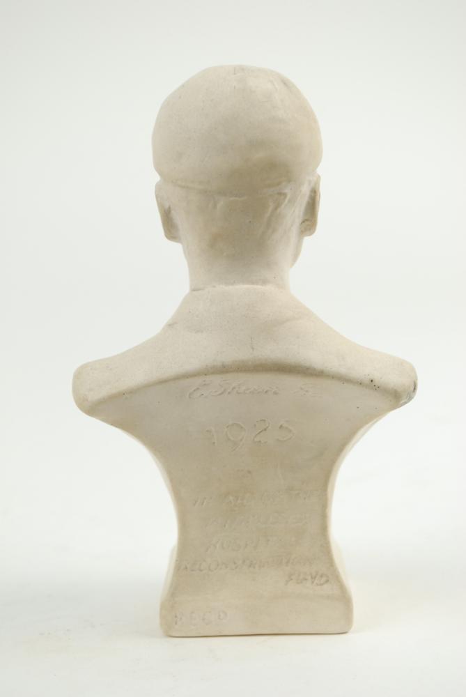 Jack Hobbs 1925. Plaster bust of Hobbs wearing cricket cap by E. Sheen. Produced to ‘Aid the - Image 2 of 2