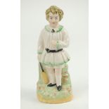 Staffordshire figure. Original Staffordshire 19th century pottery figure of a child holding a