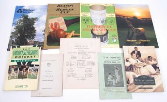 Worcestershire C.C.C, Selection of club ephemera including ‘The Income and Expenditure Accounts