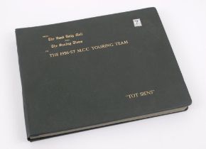 M.C.C. tour of South Africa 1956-57. Original green commemorative photograph album issued by ‘The