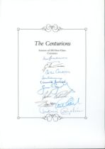 ‘The Centurions- Scorers of 100 First-Class Centuries’. Headed book insert by Boundary Books