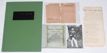 Albert Craig ‘The Surrey Poet’. Five items relating to Albert Craig, the cricket rhymester. Five