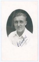 Edwin ‘Eddie’ Cooper. Worcestershire 1936-1951. Original mono real photograph postcard of Cooper,