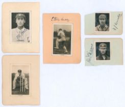 Signed cigarette cards early 1900s. Five mono real photograph cigarette cards, each individually