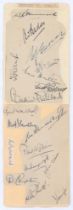 M.C.C. tour to Australia 1946/47. Eighteen signatures in ink of the full M.C.C. touring party,