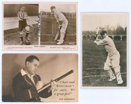 Elias Henry ‘Patsy’ Hendren. Middlesex & England 1907-1937. Two real photograph postcards, both