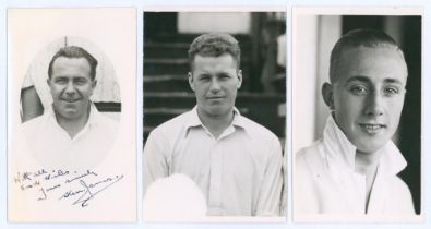 Northamptonshire C.C.C. 1937-1938. Three mono real photograph postcards of Northamptonshire players,