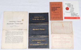 Lancashire C.C.C. 1873-1968. Five items relating to Lancashire including a Manchester C.C. 1873