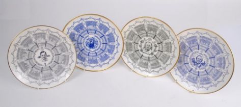 ‘Century of Centuries’. Four limited edition Coalport and Royal Grafton china plates, each