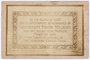 Frank William Milligan. Yorkshire & England 1894-1898. Original sepia cabinet card photograph of the