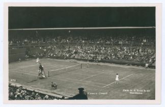Wimbledon ‘Centre Court’ circa early 1930s. Original mono action real photograph postcard with a