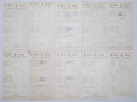 Wartime cricket 1943. A good selection of eighteen official scorecards for matches played in at