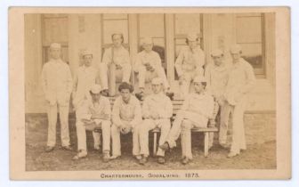Charterhouse School, Godalming 1873. Sepia carte de visite of the Charterhouse Cricket XI 1873.