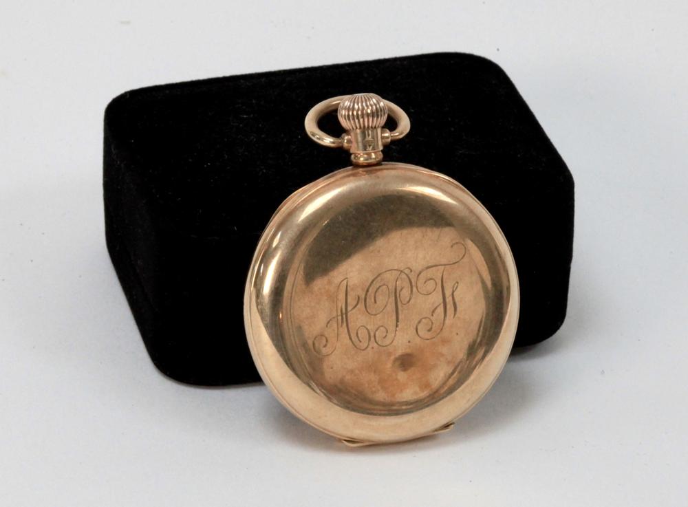 Alfred Percy Freeman. Kent & England 1914-1936. Nine carat gold open faced pocket watch with - Image 3 of 3