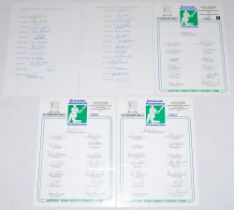 Essex C.C.C. 1993-2004. Sixteen official autograph sheets including five c.1981/82 fully signed by