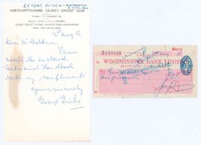 George Edward Tribe. Victoria, Northamptonshire & Australia 1945-1959. Single page handwritten