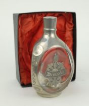 E.W. ‘Jim’ Swanton. Glass and pewter ‘Haig Dimple’ whisky decanter with ‘Dimple’ motif pewter