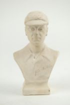 Jack Hobbs 1925. Plaster bust of Hobbs wearing cricket cap by E. Sheen. Produced to ‘Aid the