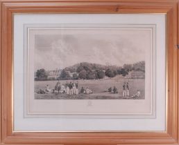 ‘Beaumont Cricket Field, looking towards the Beeches’. Large etching of a cricket match in