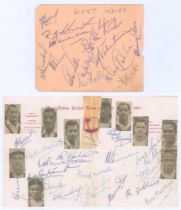 West Indies tour to England 1957. Album page nicely signed in ink by fourteen playing members of the