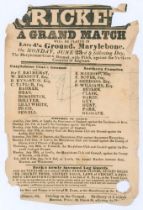 ‘Cricket. The Marylebone Club & Ground, with Pilch, against the Northern Counties of England’. Early