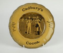 Cricket plate. ‘Cadbury’s Cocoa. The Oldest and still the best. Absolutely Pure Cocoa’. An