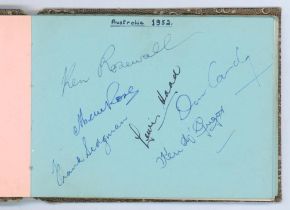 Tennis autographs 1950’s. Autograph book containing various teams and players from the 1950’s