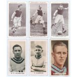 Aston Villa F.C. signed cigarette cards. Six cigarette cards, each signed to the front in ink by the