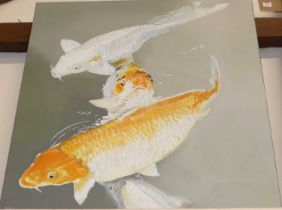 Clive Fredricksson - Contemporary school - carp, acrylic on canvas, 75x75cm