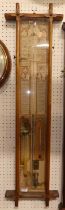 A late Victorian oak Admiral Fitzroy barometer, h.105cm