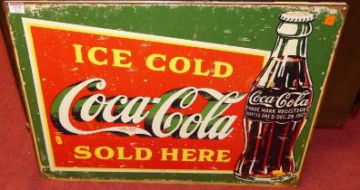 A contemporary laminate on metal wall sign for Ice Cold Coca-Cola, 50 x 70cm