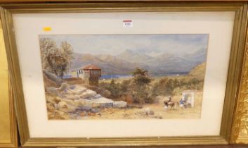 Late 19th century school - North African landscape, watercolour, 31x55cm