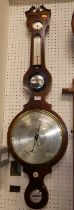 A 19th century mahogany four-dial wheel barometer, the lower scale signed Chenery Olland Street