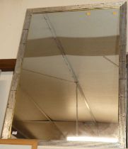 A reproduction silvered framed rectangular wall mirror, 120x85cm