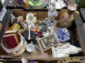 Miscellaneous items to include a 19th century Staffordshire figure of Charity, a Royal Worcester Old