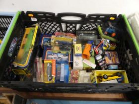 A box of mixed toys and collectables, to include Matchbox, Corgi Major, Micro Machines etc