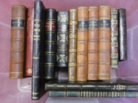 A collection of 19th century and later leather bindings to include Thomas Roscoe The Tourist in