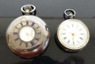 A late Victorian silver cased half hunter pocket watch by JW Benson of London, having keyless