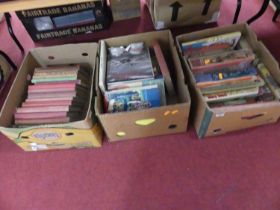 Three boxes of vintage children's books and annuals, to include The Girls Own Annual, Chum 1926, and