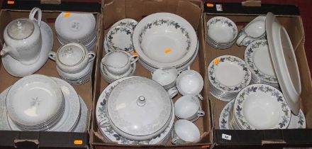 A Royal Doulton Burgundy pattern part dinner service; together with a Jyoto Japan pattern part