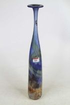 A 20th century coloured glass vase, of elongated form, h.49cm Condition is good.