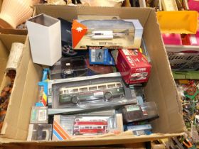 A box containing a large mixed collection of diecast vehicles, to include Vanguards, Vitesse,