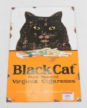 An enamel advertising sign for Black Cat Virginia Cigarettes, 30 x 20cm