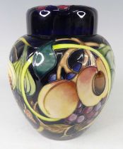 A large contemporary Moorcroft Queens Choice pattern pottery ginger jar and cover, of slightly