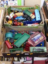 A tray of mixed playworn diecast toys, to include Corgi, Dinky, Matchbox etc