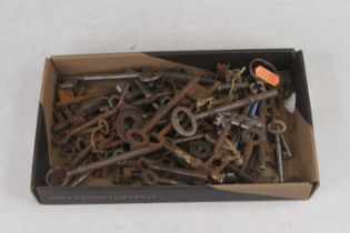 A collection of 19th century and later mainly steel keys