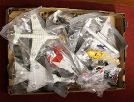 One box of diecast aeroplanes to include Seaking helicopter etc