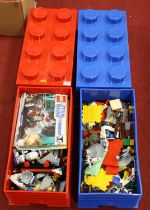 A large quantity of Lego and two Lego storage cases